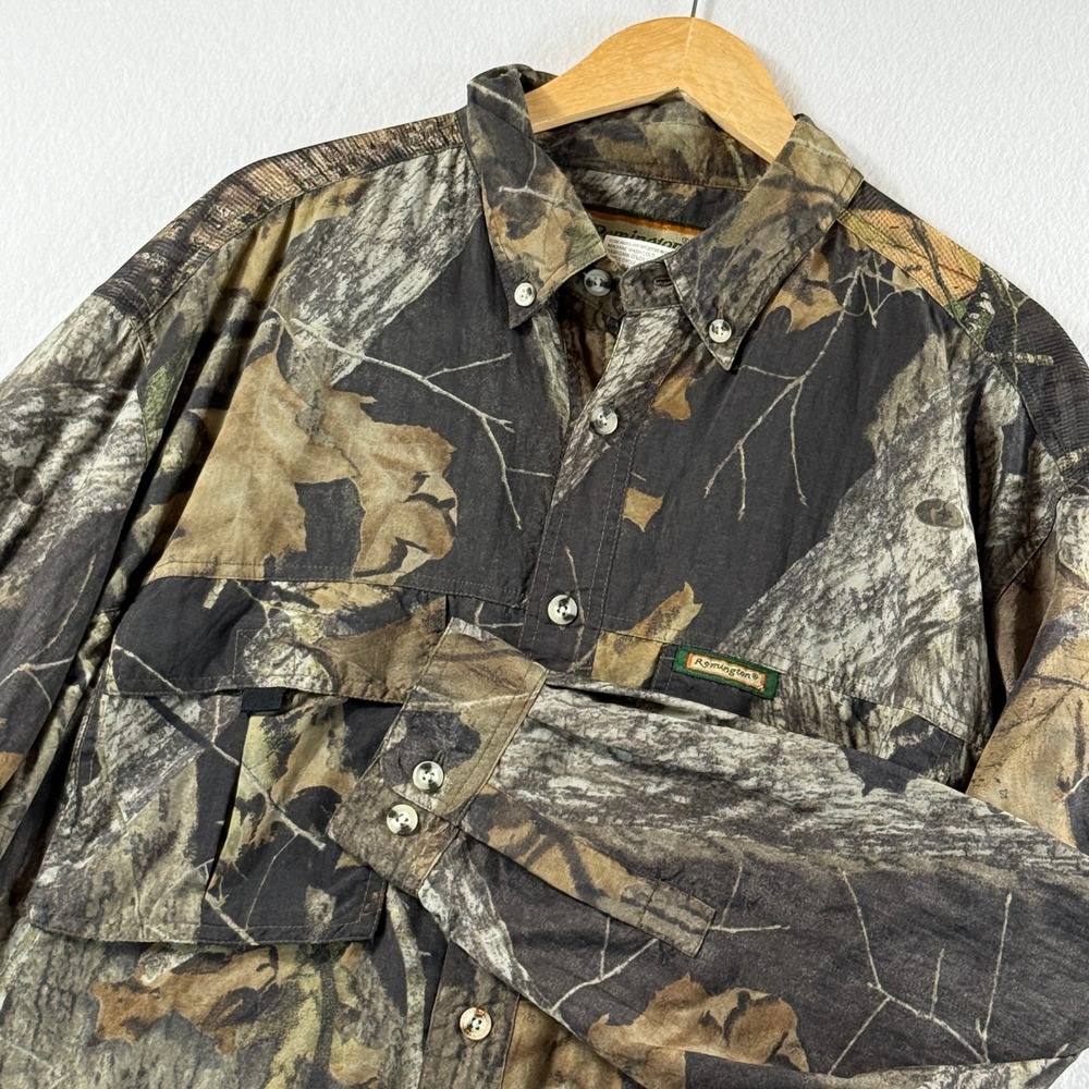 Remington Shirt Mens XL Mossy Oak Break Up Camo Long Sleeve Gorpcore Hunting